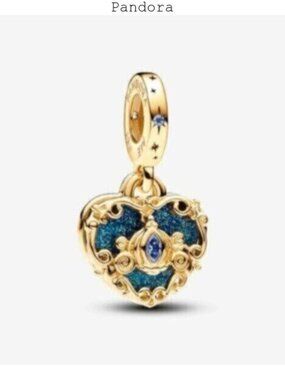 Pandora Cinderella's Carriage & Heart Double Dangle Charm